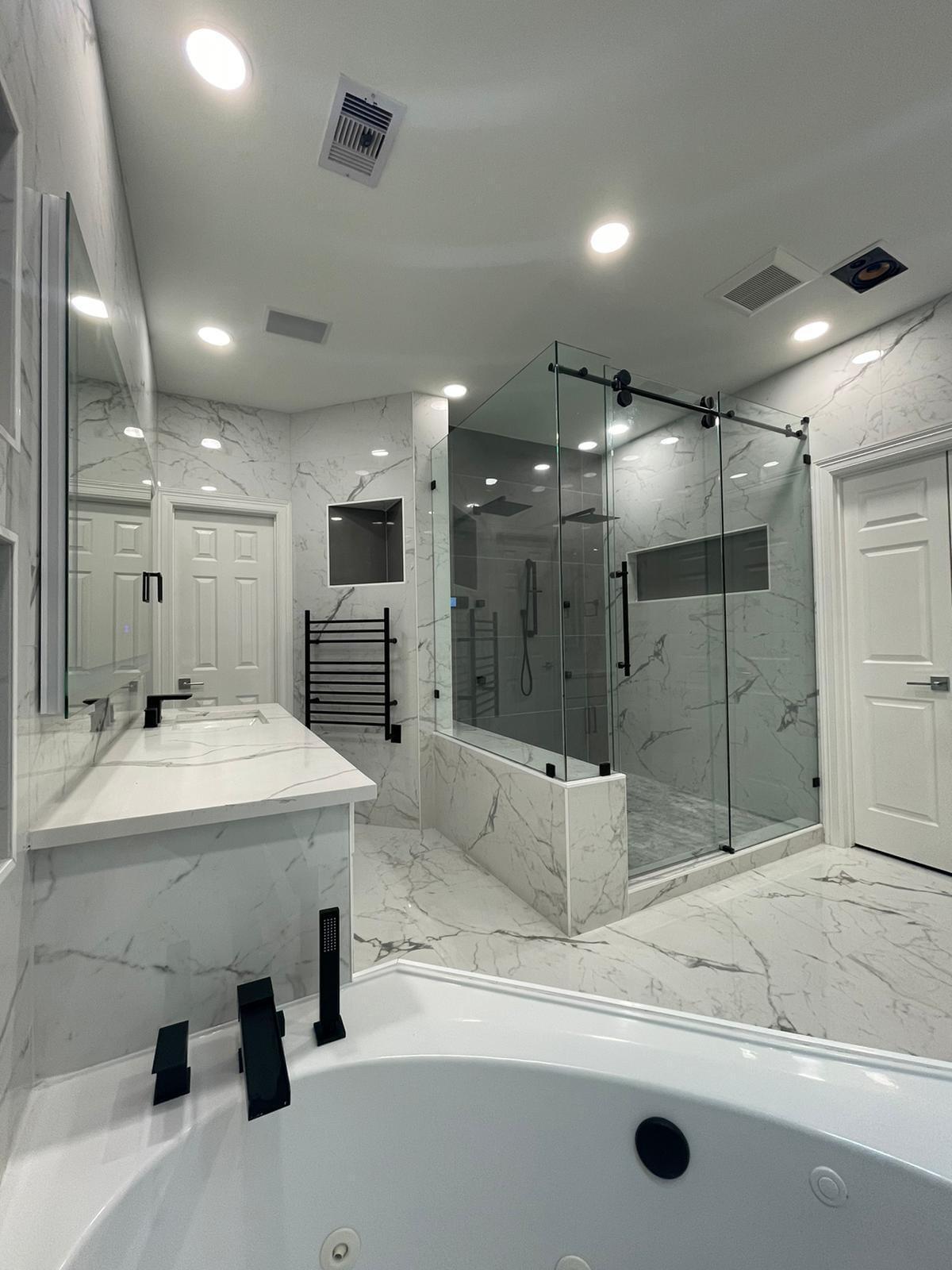 Bathroom remodeling project by Sonart Construction