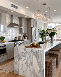Kitchen countertops and backsplash
