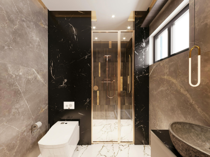 Bathroom remodeling project by Sonart Construction
