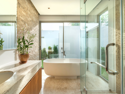 Bathroom remodeling project by Sonart Construction