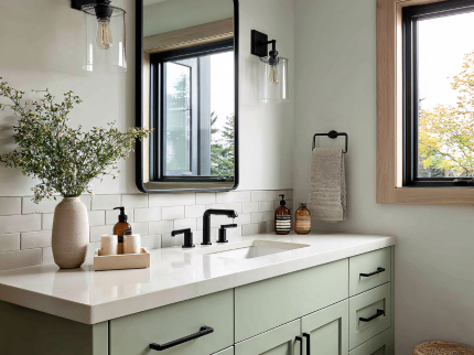 Bathroom vanity and storage remodel
